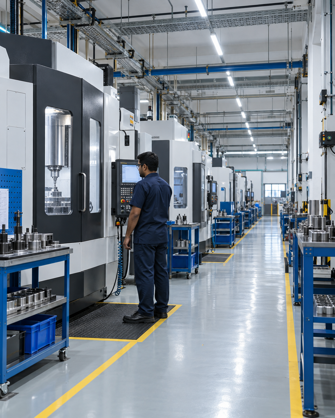 Representative organized CNC production floor